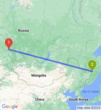Маршрут из Томска в Хабаровск