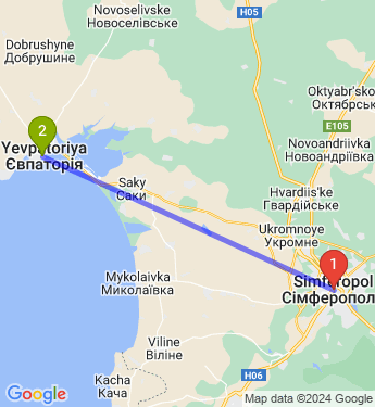 Маршрут из Симферополя в Евпаторию