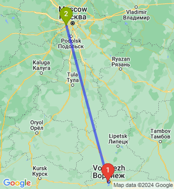 Маршрут из Воронежа в Одинцово
