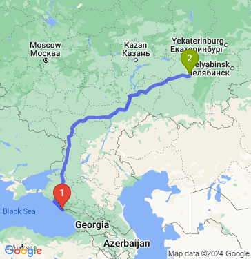 Маршрут из Сочи в Уфу