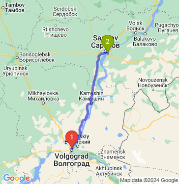 Маршрут из Волгограда в Энгельс