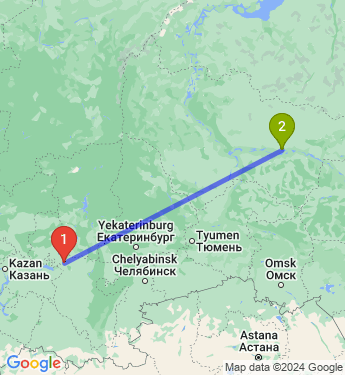 Маршрут из Нефтекамска в Сургут