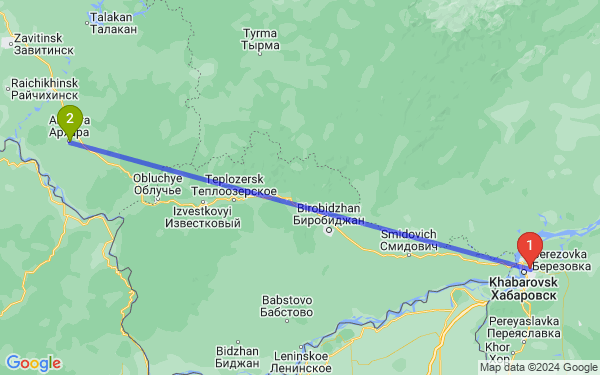 Маршрут из Хабаровска в Архару