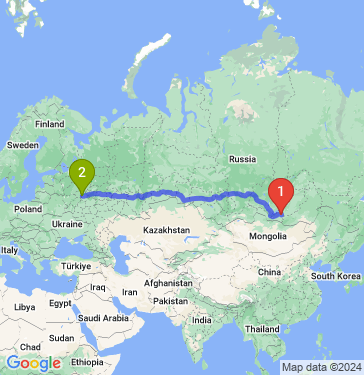 Маршрут из Улан-Удэ в Москву