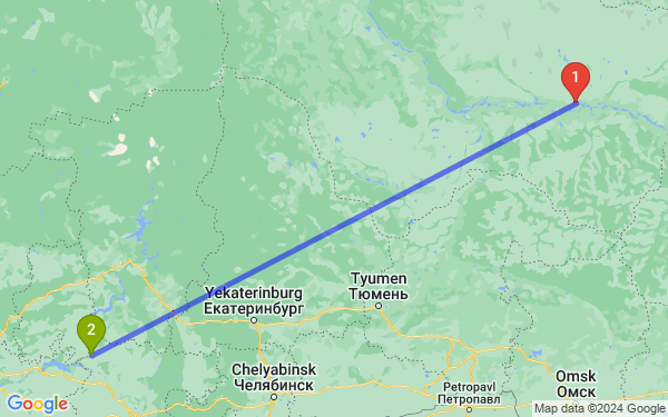 Маршрут из Сургута в Нефтекамска