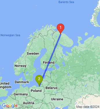 Маршрут из Североморска в Калининград