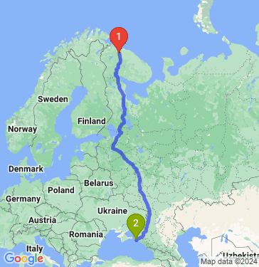 Маршрут из Мурманска в Анапу