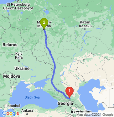 Маршрут из Назрани в Москву