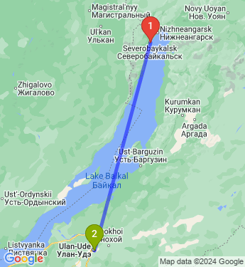 Маршрут из Северобайкальска в Улана Удэ