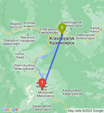 Маршрут из Абакана в Красноярск