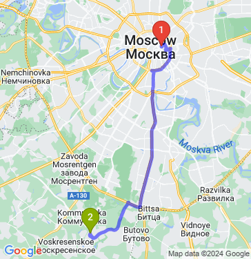 Маршрут из Москвы в Коммунарку