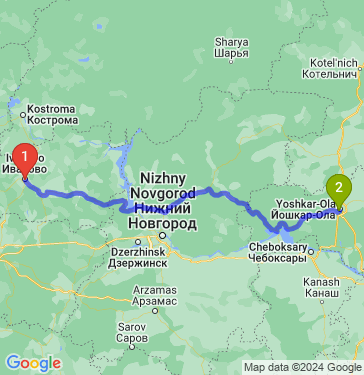 Маршрут из Иванова в Йошкар-Олу