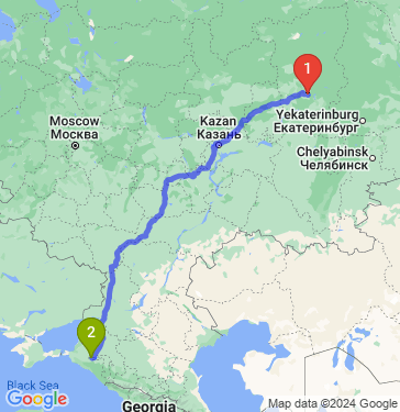 Маршрут из Перми в Краснодар