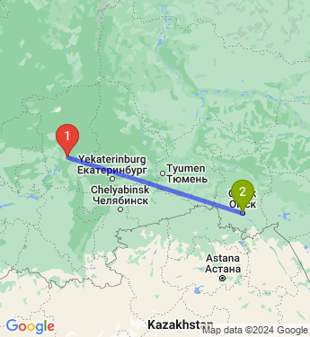 Маршрут из Перми в Омск