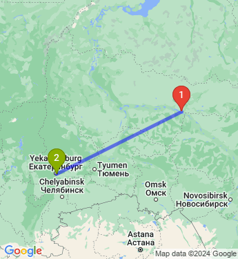 Маршрут из Нижневартовска в Екатеринбург