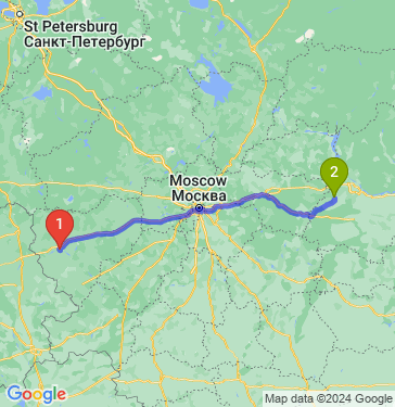 Маршрут из Смоленска в Павлово