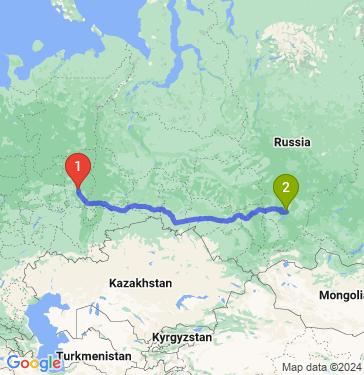 Маршрут из Перми в Красноярск