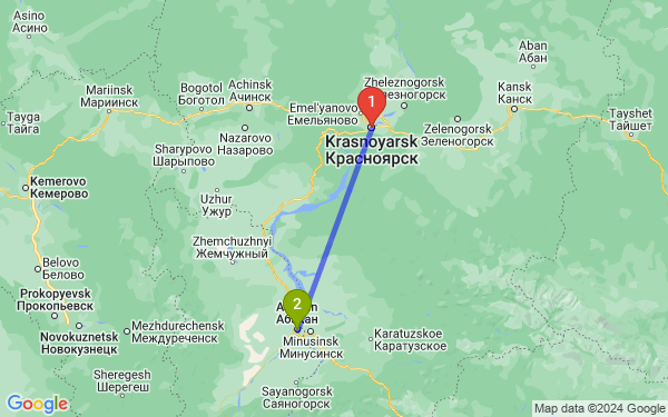 Маршрут из Красноярска в Абакан