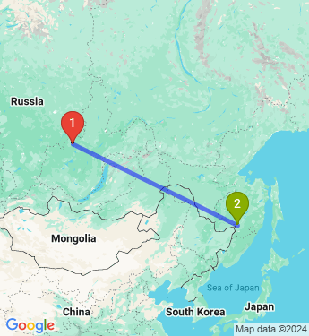 Маршрут из Усть-Илимска в Хабаровск