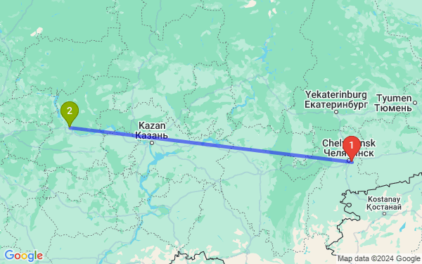 Маршрут из Копейска в Нижний Новгород