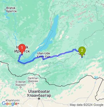 Маршрут из Иркутска в Читу