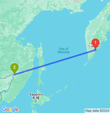 Маршрут из Петропавловска-Камчатского в Хабаровск