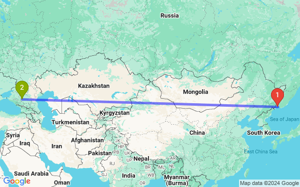 Маршрут из Владивостока в Ставрополь