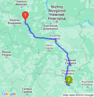 Маршрут из Коврова в Пензу