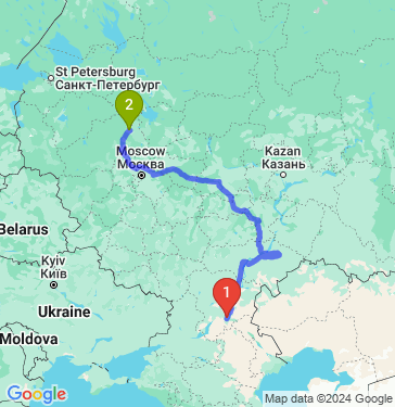 Маршрут из Волгограда в Бежецка