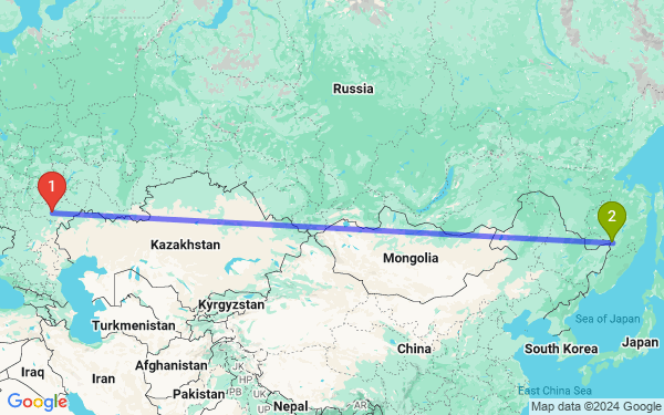 Маршрут из Саратова в Хабаровск