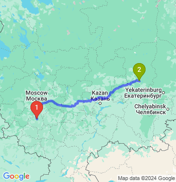 Маршрут из Тулы в Пермь
