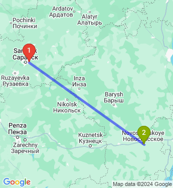 Маршрут из Саранска в Новоспасское