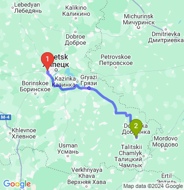 Маршрут из Липецка в Добринку