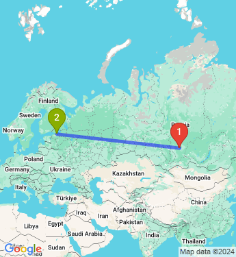 Маршрут из Сосновоборска в Санкт-Петербург