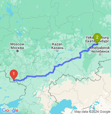 Маршрут из Белгорода в Екатеринбург