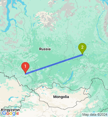 Маршрут из Новосибирска в Ленска