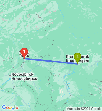 Маршрут из Томска в Красноярск