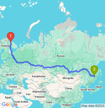 Маршрут из Мурманска в Хабаровск
