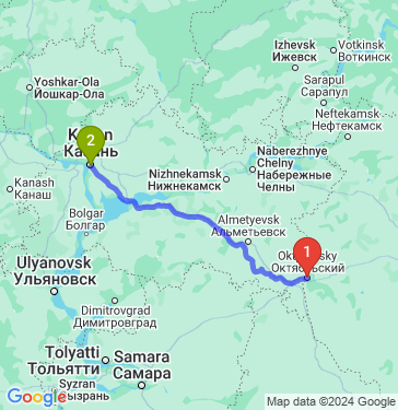 Маршрут из Октябрьского в Казань