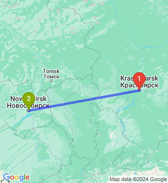 Маршрут из Красноярска в Новосибирск