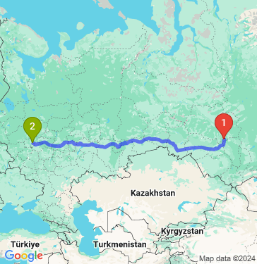 Маршрут из Томска в Химки