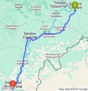 Маршрут из Волгограда в Самару
