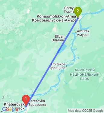Маршрут из Хабаровска в Комсомольск-на-Амуре