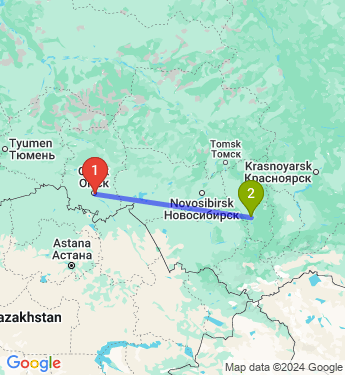 Маршрут из Омска в Новокузнецк