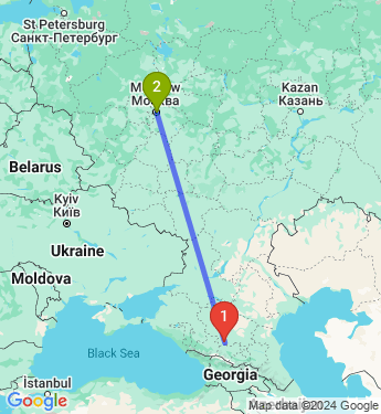 Маршрут из Пятигорска в Москву