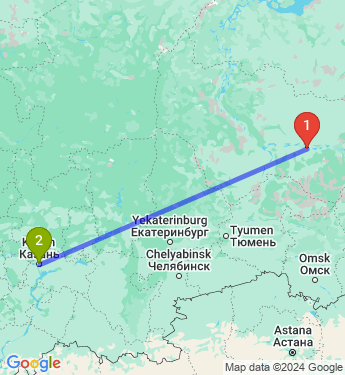 Маршрут из Нефтеюганска в Казань