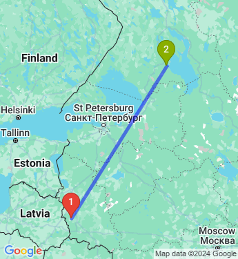 Маршрут из Красногородска в Петрозаводск