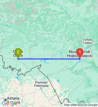 Маршрут из Новосибирска в Омск