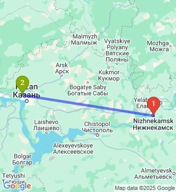 Маршрут из Нижнекамска в Казань