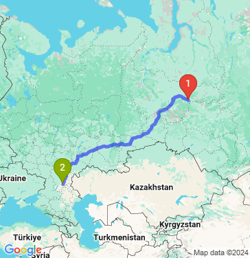 Маршрут из Нижневартовска в Волгоград